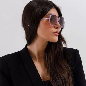 NEW Celine CL40244U 78F CELINE THIN Opal Lilac Brown Women Geometric Sunglasses